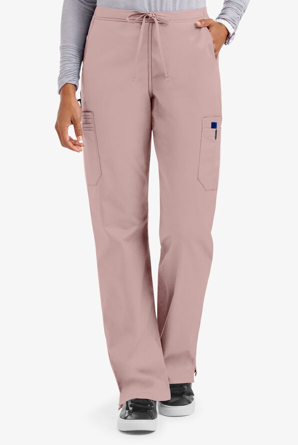 Butter-Soft STRETCH Women's 9-Pocket Drawstring with Back Elastic Scrub Pants - Mauve Shadow - 1