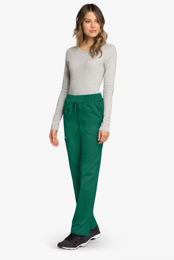 Cherokee Workwear Revolution Women's 5-Pocket STRETCH Drawstring Cargo Scrub Pants - Hunter - 4