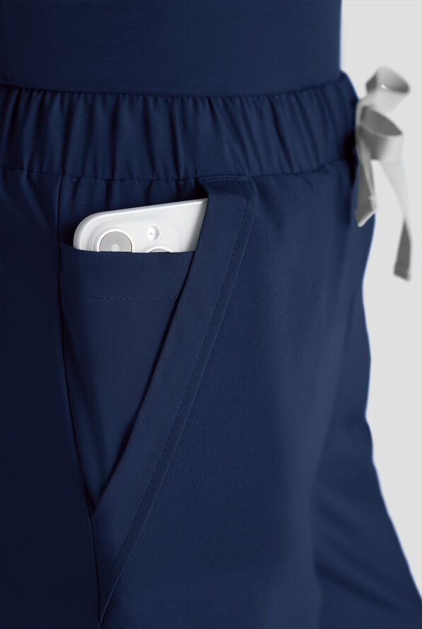 Easy STRETCH Hunter Women's 6-Pocket Relaxed Fit Wide Leg Scrub Pant - Navy - 4