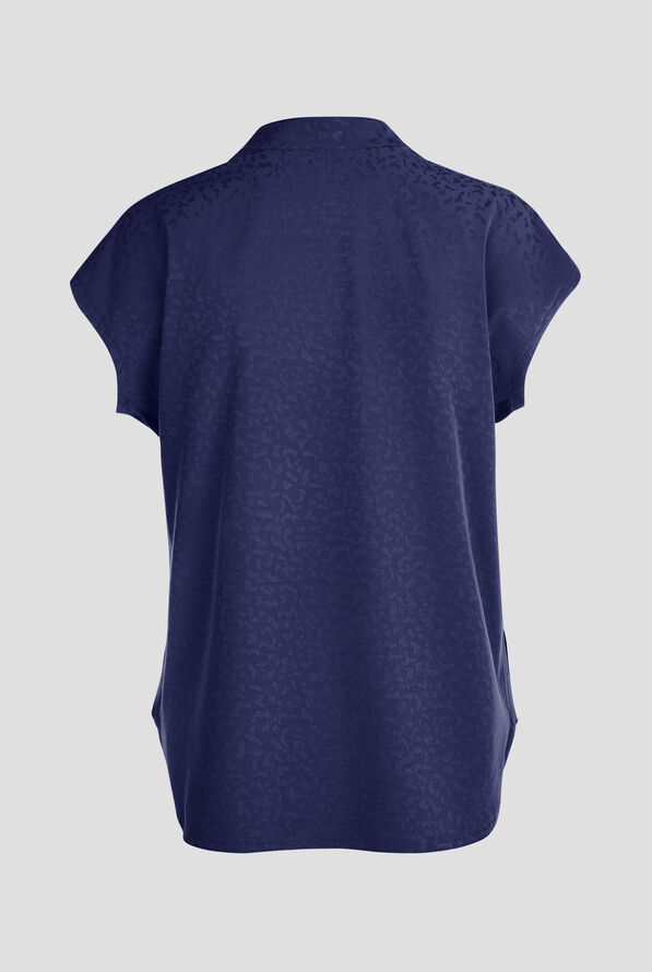 Blusa médica Zavate Ava Therese Piper STRETCH con cuello mao y 3 bolsillos para mujer - Navy - 2