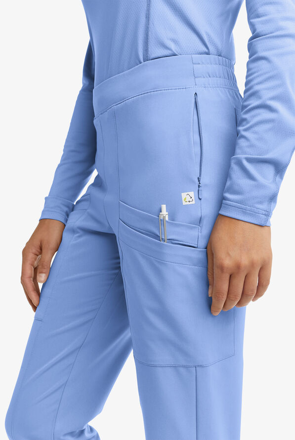 Butter-Soft Women's Cargo 8-Pocket Jogger Scrub Pants **Slightly IRREGULAR**  - Petite - Ceil Blue - 2