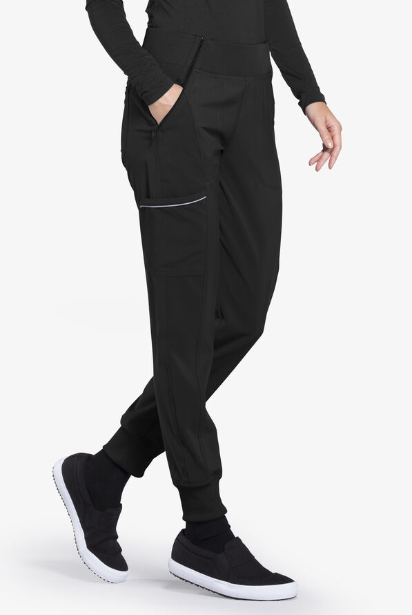 Infinity Women's 5-Pocket STRETCH Tapered Jogger Cargo Scrub Pants - Tall - Black - 3