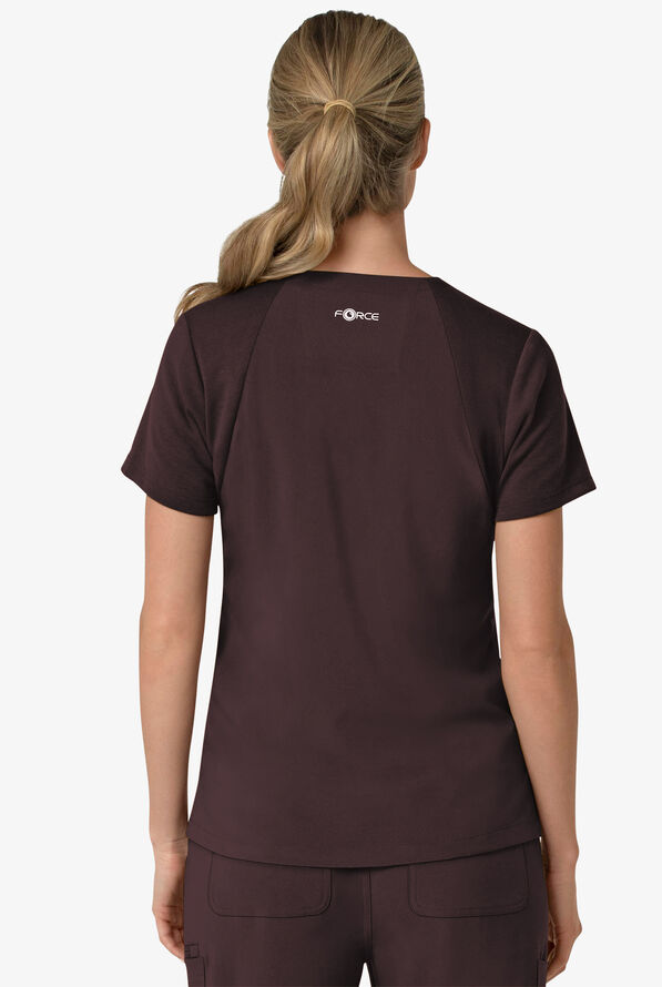 Carhartt Cross-Flex Force Women's 3-Pocket STRETCH Knit Panel Scrub Top - Dark Sepia - 2