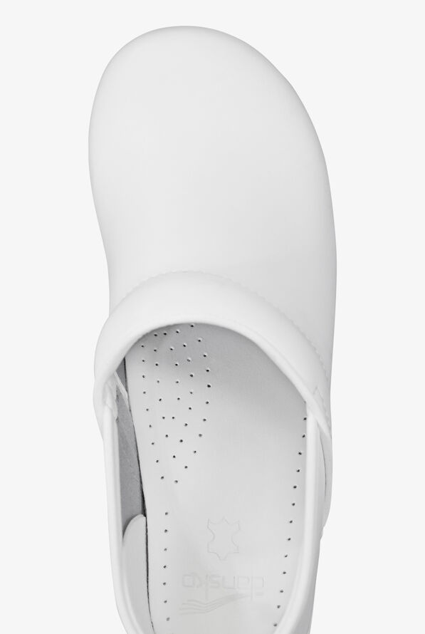 Dansko Unisex Professional Box Leather Clogs - White - 2