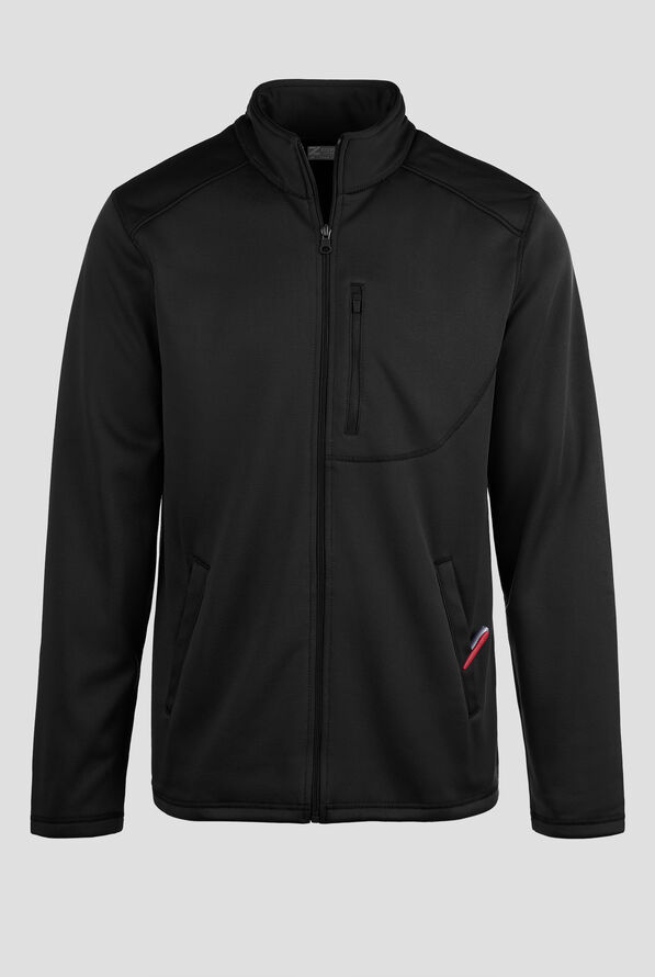 Zavate Brandon Men's 5-Pocket Bonded Fleece Scrub Jacket - Black - 1