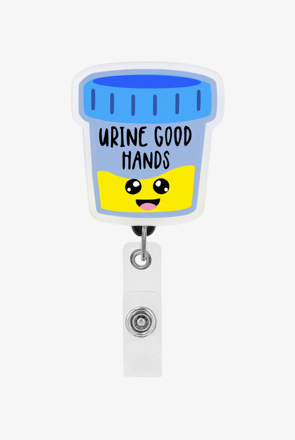 Cutieful Urine Good Hands Retractable Acrylic ID Badge Holder - null - 1