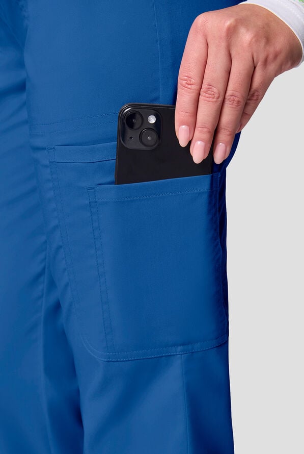 Cherokee Workwear Revolution Women's 12-Pocket STRETCH Drawstring Straight pant - Petite - Royal - 4