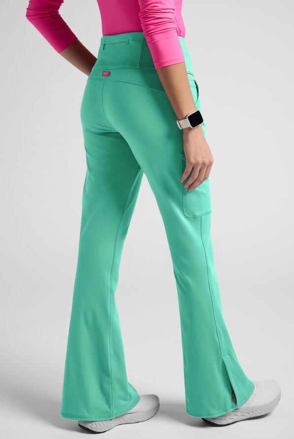 Pantal&oacute;n m&eacute;dico Med Couture Amp Knit STRETCH estilo yoga con piernas acampanadas y 5 bolsillos para mujer - Mint Condition - 3