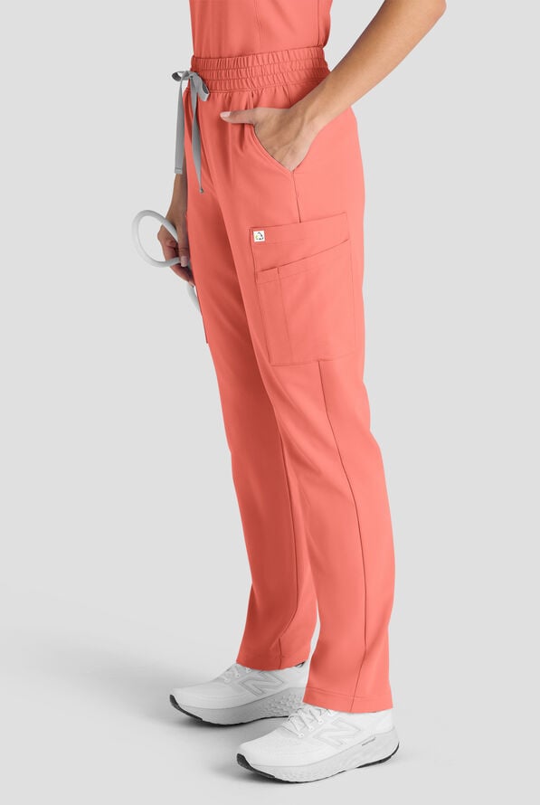 Pantal&oacute;n m&eacute;dico ReSurge Topaz con cord&oacute;n ajustable y 11 bolsillos para mujer - Chilled Guava - 4