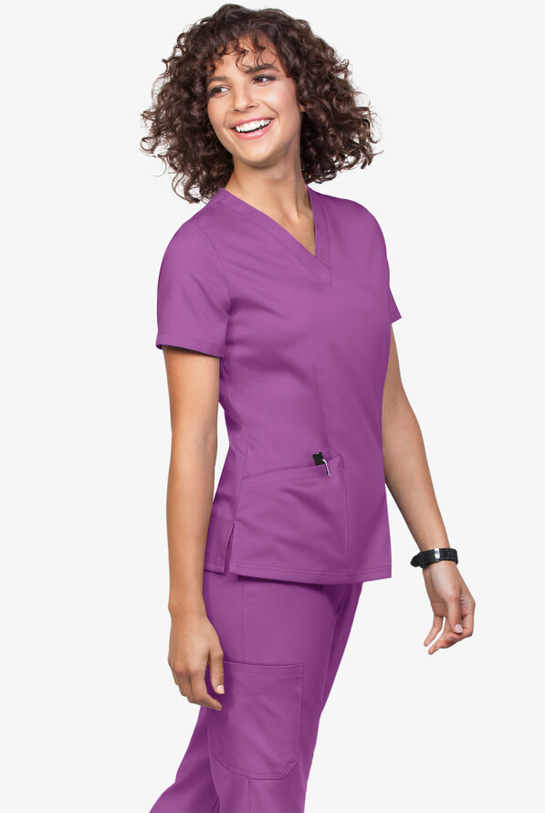 Tafford Active STRETCH Women's 5-Pocket Jogger Scrub Set - Purple Swirl - 3