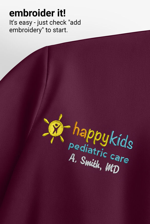 Skechers by Barco Dignity Women's 1-Pocket STRETCH Tuck In V-Neck Scrub Top - Wine - 5