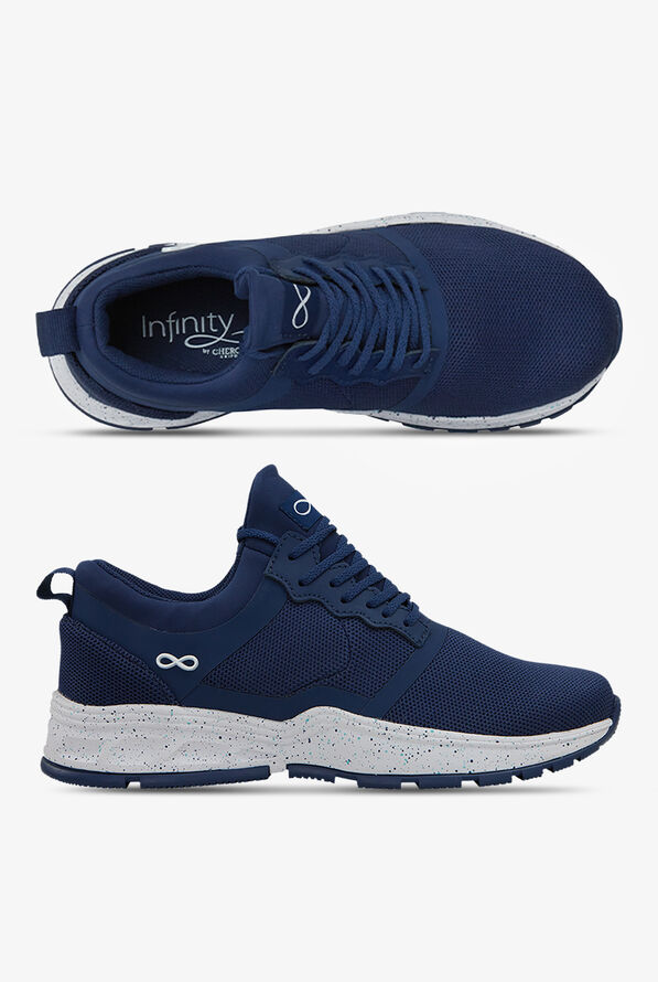 Infinity Women's Fly Navy Flecked Athletic Lace Up Shoes - null - 1