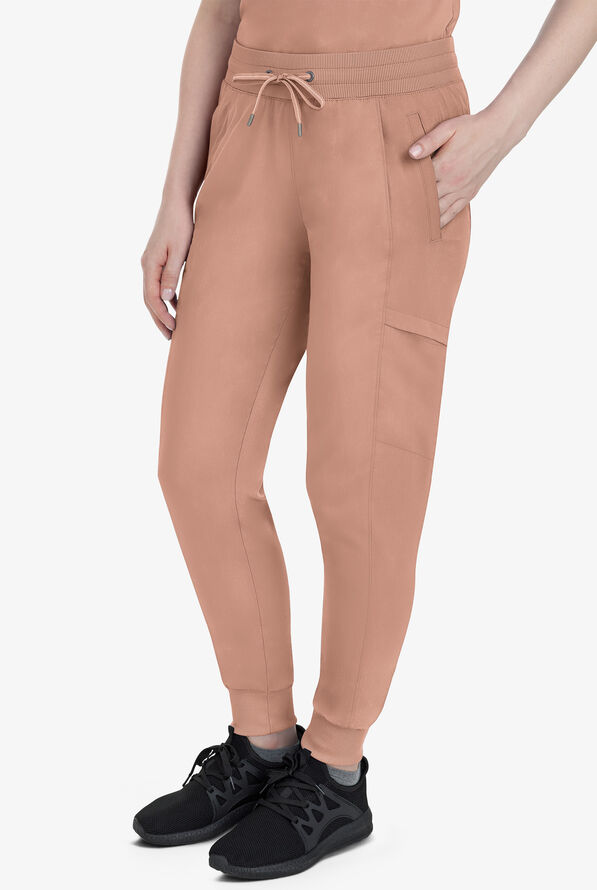 Healing Hands Purple Label Toby Women's 7-Pocket STRETCH Jogger Drawstring Scrub Pant - Santa Fe Tan - 1
