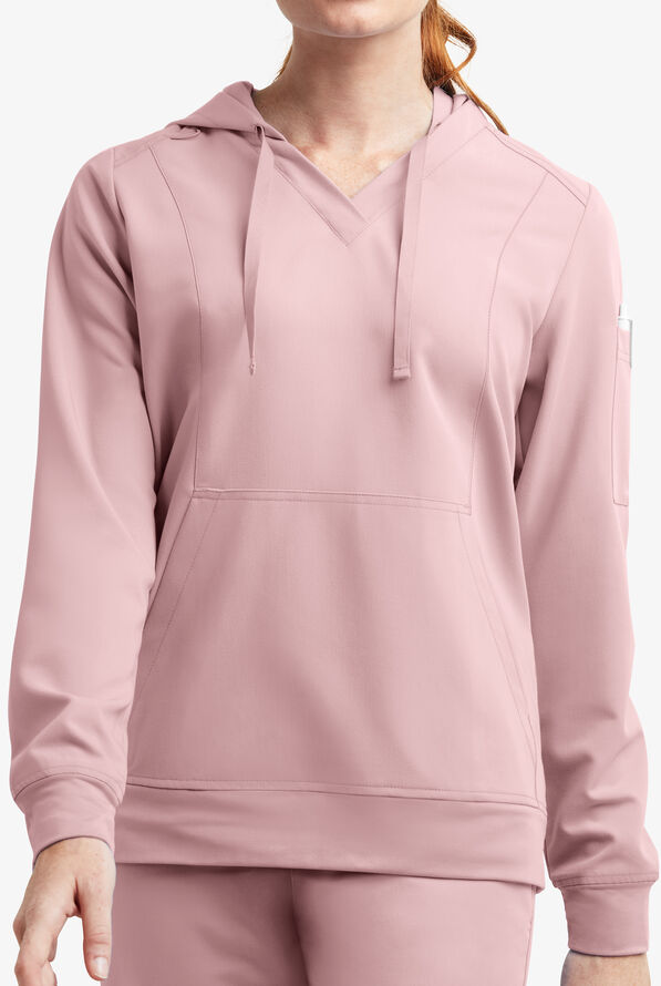 MOVEMENT by Butter-Soft Sirius Women's 4-Pocket Long Sleeve STRETCH Scrub Hoodie - Mauve Shadow - 3