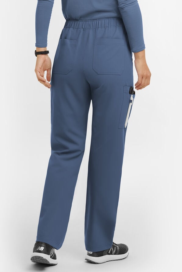 MOVEMENT by Butter-Soft Rigel Women's 9-Pocket Interior Drawstring STRETCH Scrub Pants - Blue Horizon - 2