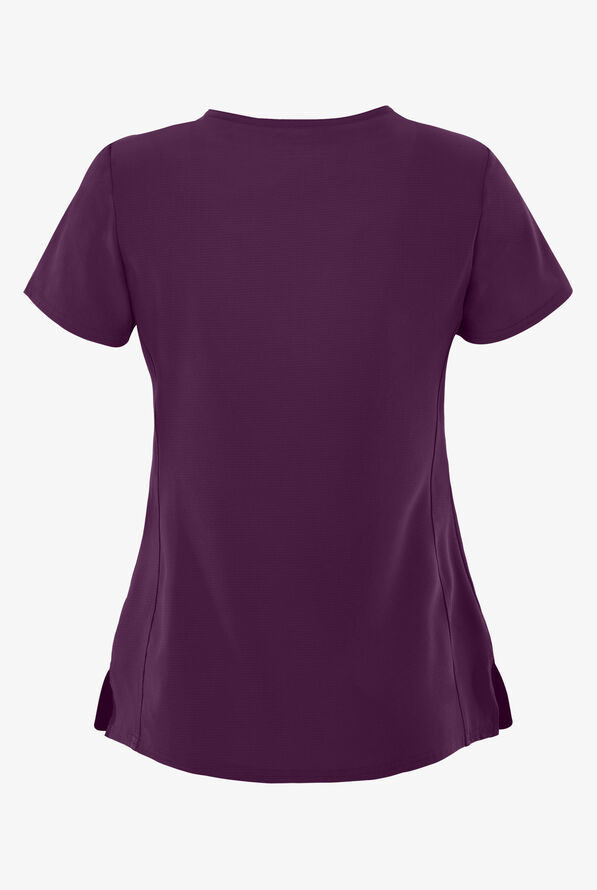 heartsoul Break On Through Women's 3-Pocket Pitter-Pat V-Neck Scrub Top - Eggplant - 2