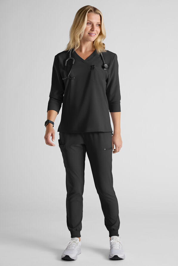 Easy STRETCH Women's Scrub Set - Onyx Black - 2