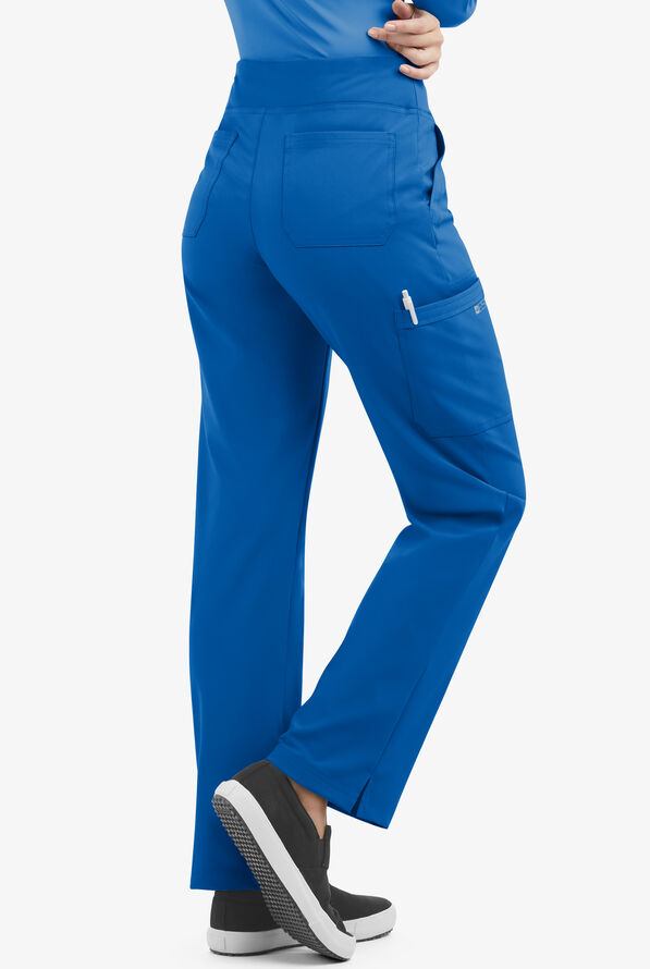 Easy STRETCH Sienna Women's 5-Pocket Sport Yoga Scrub Pants - Royal - 2
