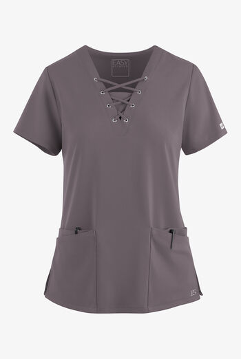Easy STRETCH Gisele Women's 4-Pocket Lace Up V-Neck Scrub Top