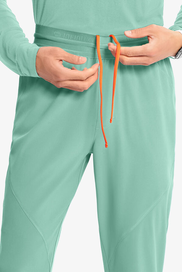 Pantal&oacute;n m&eacute;dico Infinity GNR8 STRETCH estilo cargo jogger con cord&oacute;n interior y 4 bolsillos para hombre - Matcha Latte - 3