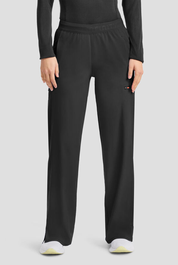 Pantalón médico Infinity GNR8 STRETCH de tiro medio con piernas anchas y 7 bolsillos para mujer - Black - 1