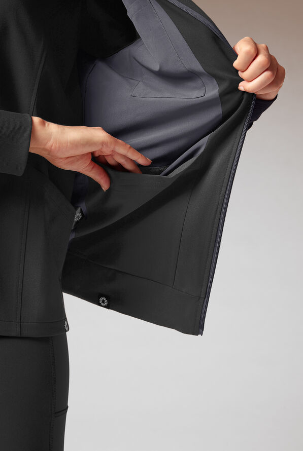 Hypothesis F-Zip Unisex Zip Front Scrub Jacket - Jet Black/Pewter - 7