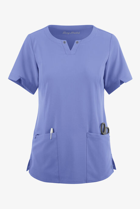 Easy STRETCH Women's Amber 4-Pocket Notch Neck Scrub Top
