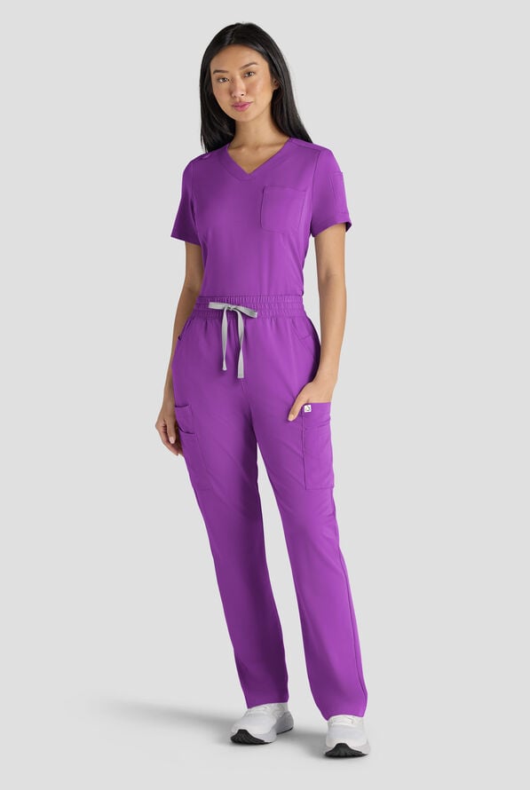 ReSurge Topaz Women's 11-Pocket Drawstring Scrub Pants - Fresh Purple - 8