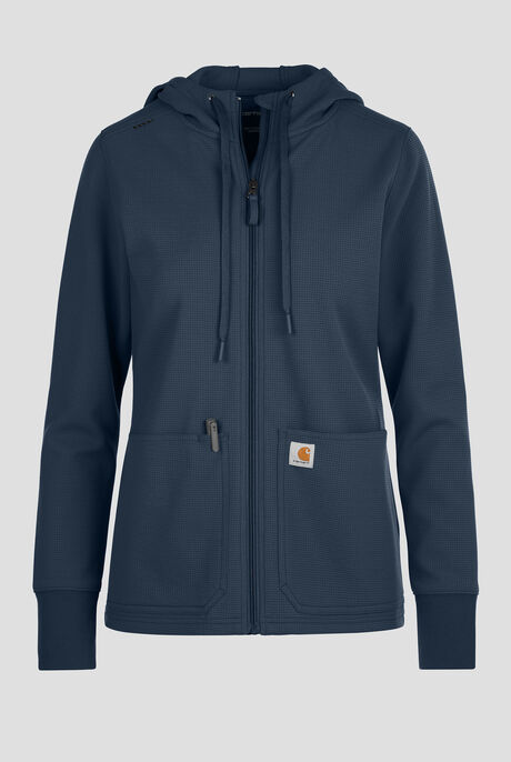 Carhartt Force Rugged Flex Women's 4-Pocket Zip Waffle Hoodie Scrub Jacket