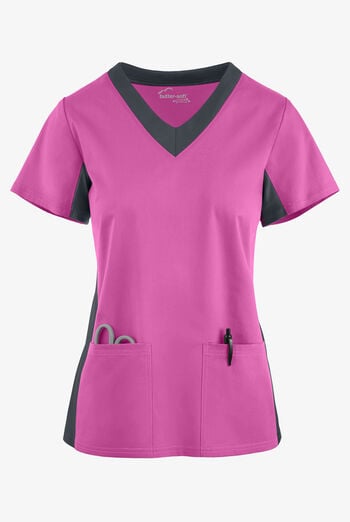 Butter-Soft STRETCH Women's 3-Pocket Contrast Scrub Top