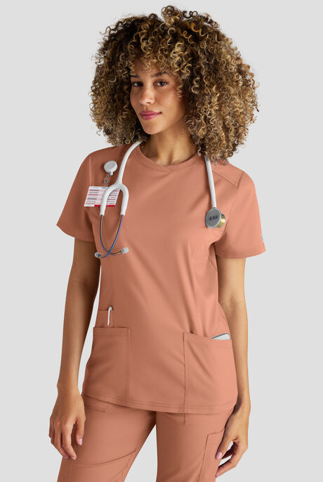 Butter-Soft STRETCH FLXTEK+ Women's 3-Pocket Crew Neck Scrub Top