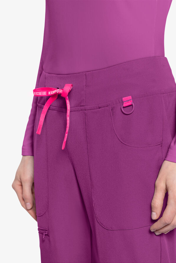 Med Couture Amp Women's 6-Pocket STRETCH Jogger Scrub Pant - Plum Royale - 3