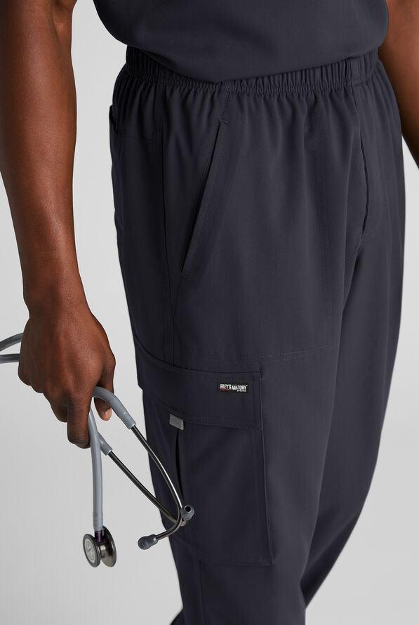 Pantal&oacute;n m&eacute;dico Grey's Anatomy&trade; by Barco Emerge Nolan STRETCH estilo cargo con 3 bolsillos para hombre - Steel Gray - 3