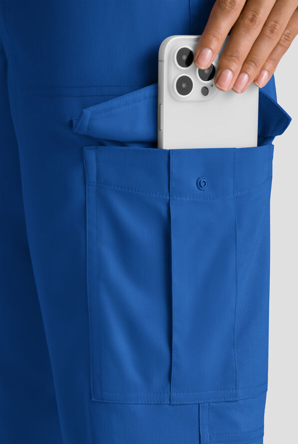 Pantalón médico Butter-Soft STRETCH FLXTEK+ estilo cargo jogger con 8 bolsillos para mujer - Royal - 3