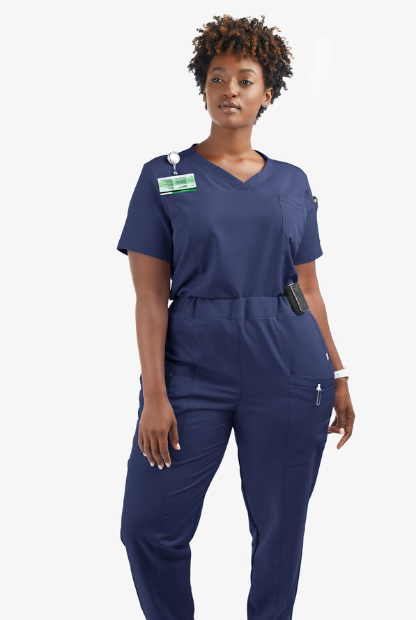 Butter-Soft Women's Cargo 8-Pocket Jogger Scrub Pants **Slightly IRREGULAR**&nbsp; - Petite - Navy - 5