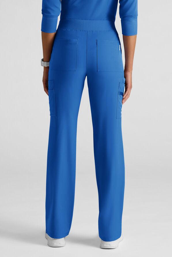 WhisperLite YARA Women's 10-Pocket STRETCH Cargo Straight Leg Scrub Pants - Royal - 2