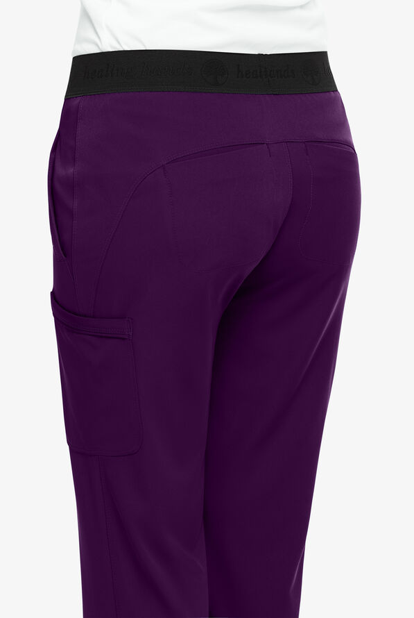 Pantal&oacute;n m&eacute;dico HH Works by Healing Hands Rachel con cintura el&aacute;stica y 7 bolsillos para mujer - Eggplant - 3