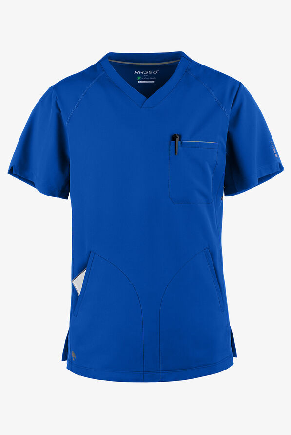 Camisa m&eacute;dica Healing Hands HH360 Steven con cuello en V y 3 bolsillos para hombre - Royal - 1