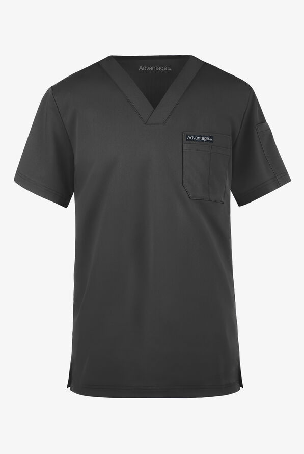 Advantage STRETCH Men's 4-Pocket V-Neck Scrub Top - Black - 1