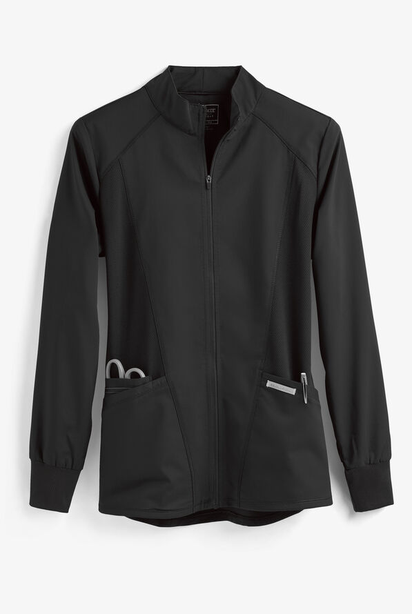 Chaqueta médica abrigada Cherokee Workwear Revolution STRETCH con paneles de malla y 3 bolsillos para mujer - Black - 1