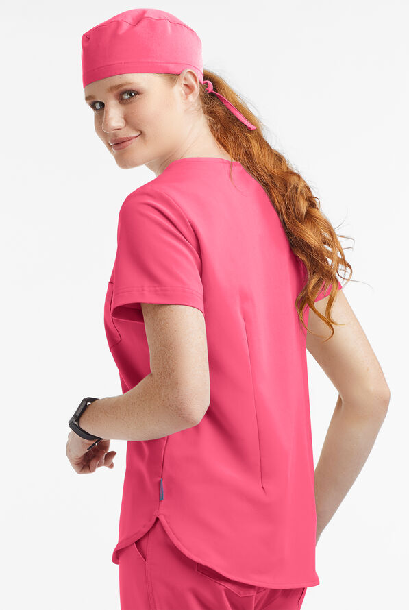 Blusa m&eacute;dica MOVEMENT by Butter-Soft Ceti con cuello en V y 1 bolsillo para mujer - Rose Dusk - 3