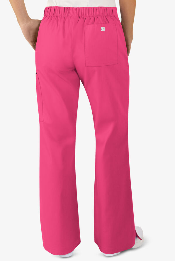 Butter-Soft Core Women's 4-Pocket Front Crossover Waistband Scrub Pants - Tall - Fuchsia - 2