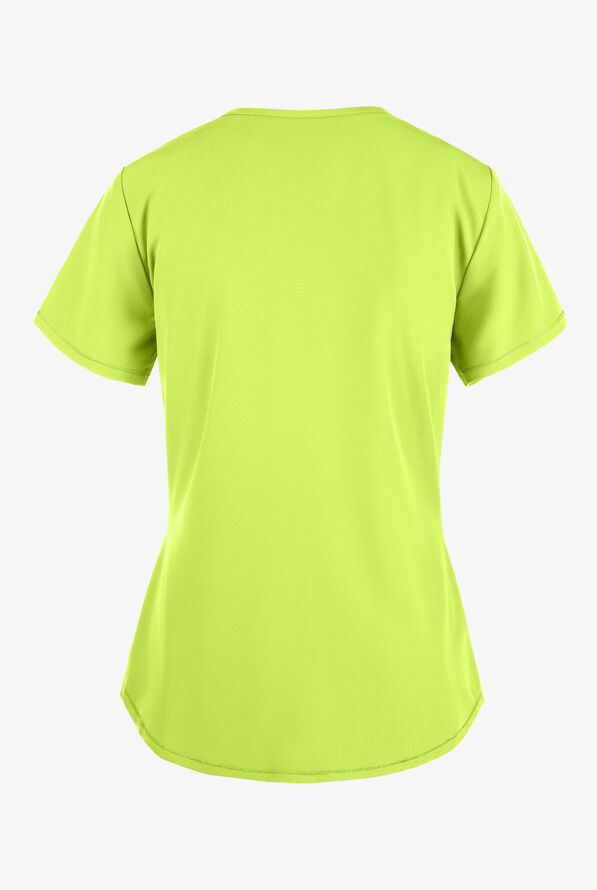 Skechers by Barco Breeze Women's 3-Pocket STRETCH V-Neck Scrub Top - Lime Juice - 3