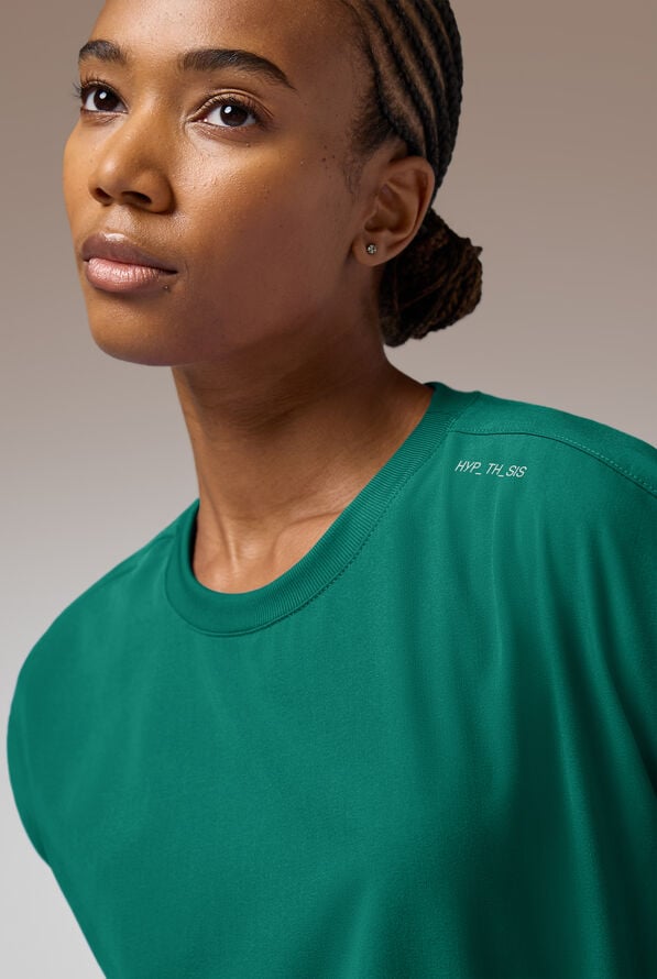 Hypothesis Edge Crew Women's 2-Pocket Relaxed Dolman Sleeve Scrub Top - Hunter - 4