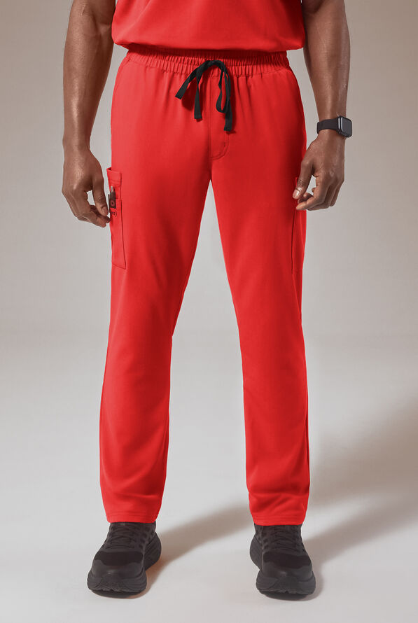 Pantal&oacute;n m&eacute;dico Hypothesis (RED) STRETCH estilo cargo con piernas rectas y 8 bolsillos para hombre - (Red) - 1