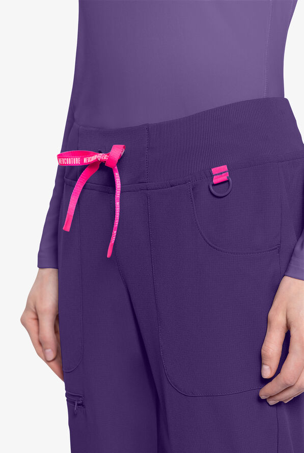 Med Couture Amp Women's 6-Pocket STRETCH Jogger Scrub Pant - Purple Surge - 3