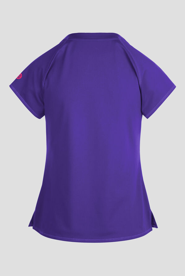 Med Couture Amp Knit Women's 3-Pocket STRETCH V-Neck Scrub Top - Galactic Purple - 2