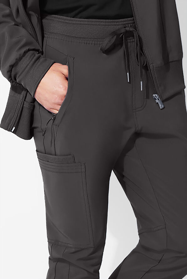 Infinity Men's 5-Pocket STRETCH Cargo Jogger Scrub Pants - Short - Pewter - 3