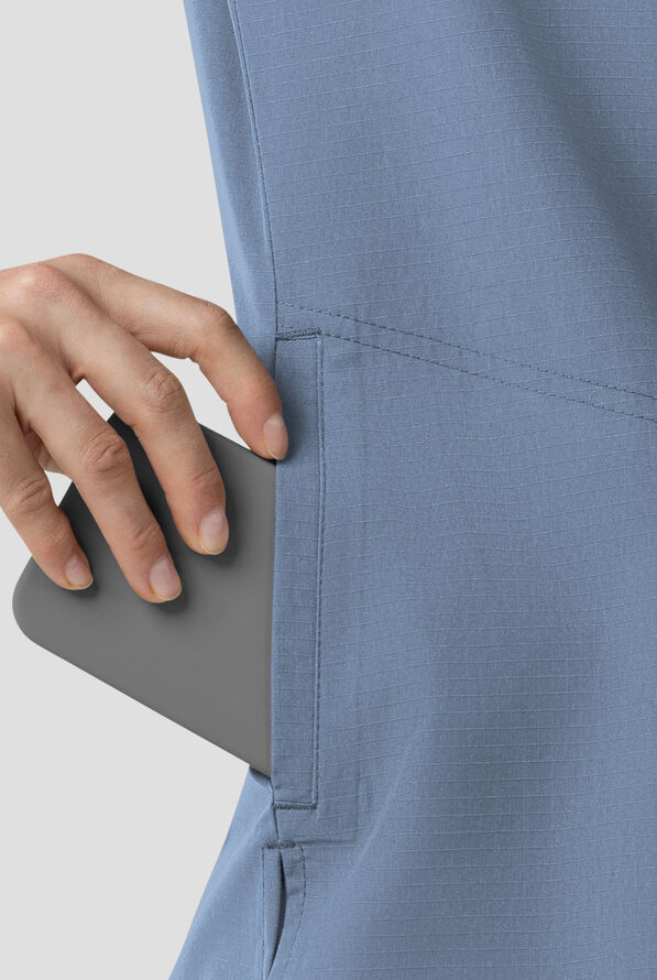 Carhartt FLD & RSCU Rugged Flex Women's 4-Pocket STRETCH V-Neck Scrub Top - Rolling Thunder - 5