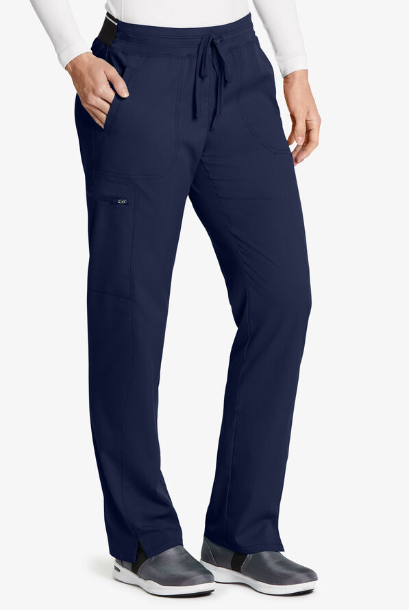 Grey's Anatomy by Barco Spandex STRETCH Kim Women's 3-Pocket Cargo Scrub Pants - Tall - Indigo - 1